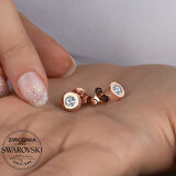 SWAROVSKİ TAŞLI  ZİRCONİA PIRLANTA MONTÜR TEK TAŞ 925 AYAR GÜMÜŞ KÜPE