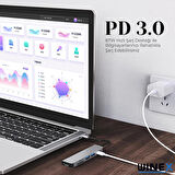 Global 8in1 USB Type-C Hub Port Adaptör HDMI USB Ethernet 100W PD Girişli WNE0003