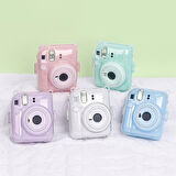 Instax Mini 12 Makine Uyumlu Pembe Simli Pleksi Kılıf