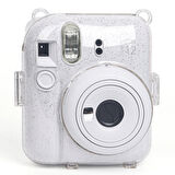 Instax Mini 12 Makine Uyumlu Beyaz Simli Pleksi Kılıf