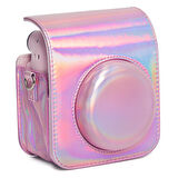 Instax Mini 12 Makine Uyumlu Pembe Parlak Deri Kılıf