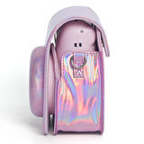 Instax Mini 12 Makine Uyumlu Pembe Parlak Deri Kılıf