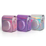 Instax Mini 12 Makine Uyumlu Lila Parlak Deri Kılıf