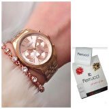 Ferrucci Rosegold Roma Rakamlı Çelik Kadın Kol Saat+Bileklik