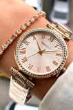 Ferrucci RoseGold Renk Çelik Sade Şık Kadın Kol Saat+Bileklik Hediye