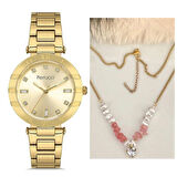 Ferrucci Yeni Sezon Çelik Kadın Kol Saati Şık Çelik Kolye Hediye