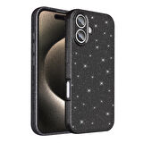 iPhone 16 Plus Kılıf Kamera Korumalı Simli Parıltılı Lüks Silikon