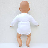 Beyaz Sade Uzun Kollu Alttan Çıt-çıtlı Badi Zıbın