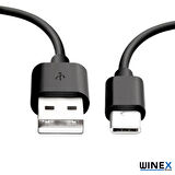 Global DN930 USBA to Type-C Data ve Şarj Kablosu Siyah