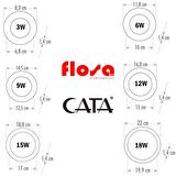 CATA 3W Sıva Altı Led Panel Spot Beyaz Işık CT-5144