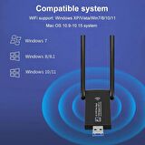 Kablosuz WiFi USB3.0  adaptörü 1300Mbps  Dual Band 2.4G 5Ghz kablosuz WiFi anten USB Ethernet ağ kartı