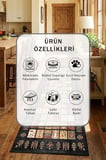 Siyah Yıkanabilir Kaymaz Taban Dijital Baskılı Mutfak Halısı