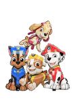 Paw Patrol Folyo Balon Seti, Chase, Marshall, Skye, Rubble 4 lü