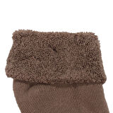 Unisex Koyu Kahve Kıvrık Hello Kaydırmaz Taban Havlu Çorap