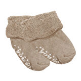 Unisex Bej Kıvrık Sweet Kaydırmaz Taban Havlu Çorap