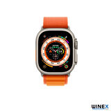 Global 42-44mm Yeni Nesil Apple Uyumlu Akıllı Saat Kordonu Hasır Kancalı Turuncu