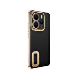 Redmi Note 14 5G Kılıf Köşeleri Renkli Şeffaf Kamera Korumalı Silikon Luxury Kapak Gold