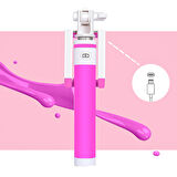 Global SR342 Katlanabilir Type-C Selfie Stick Çubuğu Pembe WNE0319