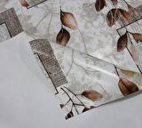 Elyaf Silinebilir Pvc Muşamba Masa Örtüsü Kahve - 1137-2-DDHOME