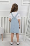 Kız Çocuk Nakış İşlemeli Kot Jile Elbise - %100 Pamuklu Denim