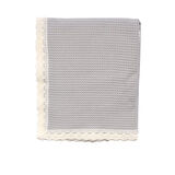 Unisex Gri Dantelli Pike Battaniye 105*120 cm