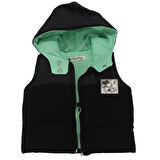 Erkek Bebek Siyah Yeşil Şapkalı Şişme Yelekli Badili 3'lü Takım