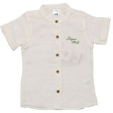 Erkek Çocuk Ekru Yeşil Müslin Gömlekli Armalı 2'li Takım