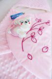 Babymod Pamuklu Figürlü 70x140 cm Bebek Battaniyesi Pembe