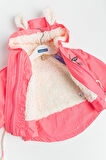 Unicorn İşlemeli İçi Peluş Neon Pembe Kız Bebek Mont