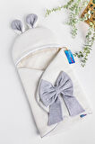 Babymod Pamuklu-Polyester Fiyonklu 75x75 cm Bebek Battaniyesi Krem