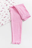 Çiçek Desenli Fırfırlı Kız Çocuk Pijama Takımı