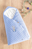 Babymod Pamuklu-Polyester Geyik Desenli 70x140 cm Bebek Battaniyesi Mavi
