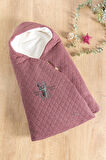 Babymod Pamuklu-Polyester Geyik Desenli 70x140 cm Bebek Battaniyesi Bordo
