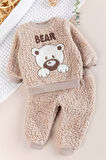 Ayıcık Fiğürlü Welsoft Peluş Kışlık Bebek 2 li Takım