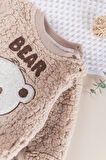 Ayıcık Fiğürlü Welsoft Peluş Kışlık Bebek 2 li Takım