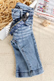 Askılı Denim Şık Kot Erkek Bebek Pantolon