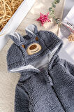 Kapüşonlu Welsoft Peluş Kışlık Kız/Erkek Bebek Tulum