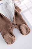 Kapüşonlu Welsoft Peluş Kışlık Kız/Erkek Bebek Tulum