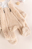 Kapüşonlu Welsoft Peluş Kışlık Kız/Erkek Bebek Tulum