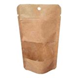 Kraft Pencereli Doypack 110x185x35 mm 25 li Paket