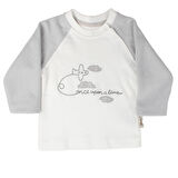 Erkek Bebek Beyaz Mavi Uçak Desenli 2'li Takım