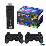 Global 4K Android TV Stick ve Retro Game Konsol 10000 Oyunlu 64GB Siyah WNE1020