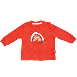 Unisex Kırmızı Renkli Elmalı Desenli 2'li Body Set