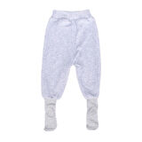 Unisex Bebek Sade Gri Kadife Kendinden Çoraplı Tek Alt