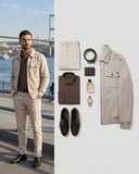 Beystil Erkek Krem Slim Fit Düz Keten Pantolon