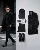 Beystil Erkek Siyah Slim Fit Keten Pantolon