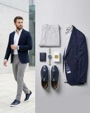 Beystil Erkek Gri Slim Fit Düz Keten Pantolon