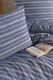 Varol Stripe Saten (KİNG SİZE) Nevresim Takım - LACİVERT