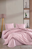 Varol Stripe Saten (KİNG SİZE) Nevresim Takım - PUDRA