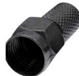 Ayt E-325 Siyah Contalı RG6 U6 22mm 1.Kalite F Konnektör 100'lü Poşet Uydu Soket Konnektörü 